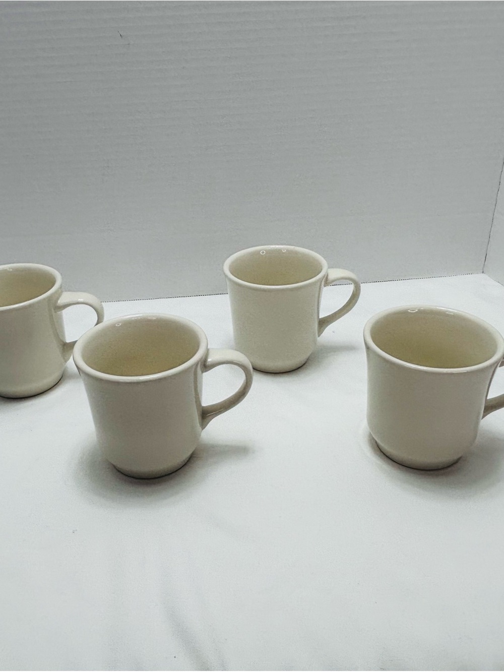 Classic Cream Ceramic Coffee Mug - Set of 4